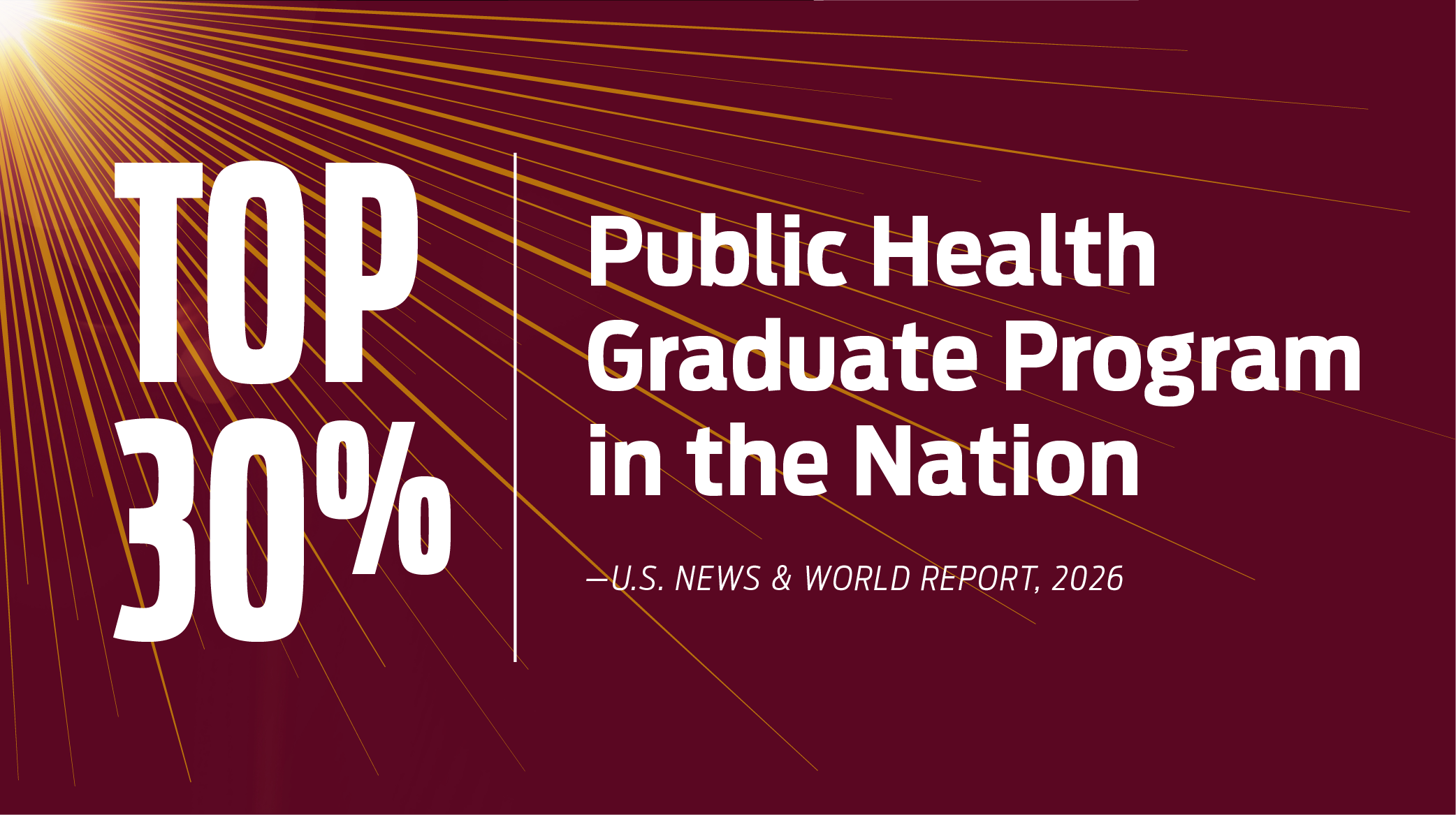Top 30% Public Health Graduate Program in the Nation, 2026